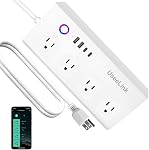 Smart Power Strip, Work with Alexa Google Home, Voice Control, Remote & APP Control, Smart Outlets with 4 USB 4 Charging Port, Multi-Plug Extender for Home Office