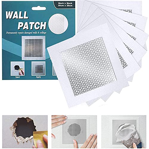 WDSHCR Pacote com 6 adesivos de reparo de parede de fibra de vidro autoadesivo para reparo de parede de fibra de vidro Drywall, remendo de metal de alumínio para parede (10 x 10 cm)