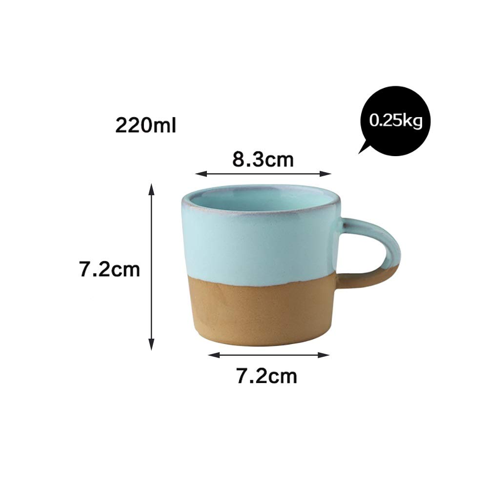 Zestaw porcelanowych filiżanek do kawy, porcelanowa filiżanka do herbaty, kubek do popołudniowej herbaty, wielokrotnego użytku kubek retro, kreatywny gruby cera