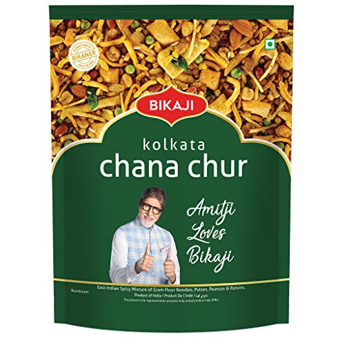 Image of Bikaji - Kolkata Chanachur - Tea-Time Bengali Snack - Spicy Chanachur Namkeen with Peanuts 400gm (Pack of 1)