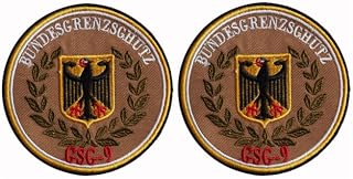 2pc Germany GSG-9 Bundesgrenzschutz Embroidery Patches Tactical Military Appliqued Badges for Clothing Hat Bag Jackets Backpack Embroidered Patch (p3)
