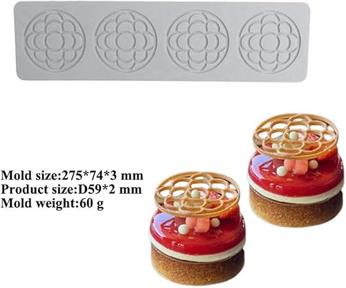 Vista 3 de Molde de silicona en forma de flor, molde de silicona 3D para fondant, molde de silicona para pasteles, fondant, molde de arcilla para fondant