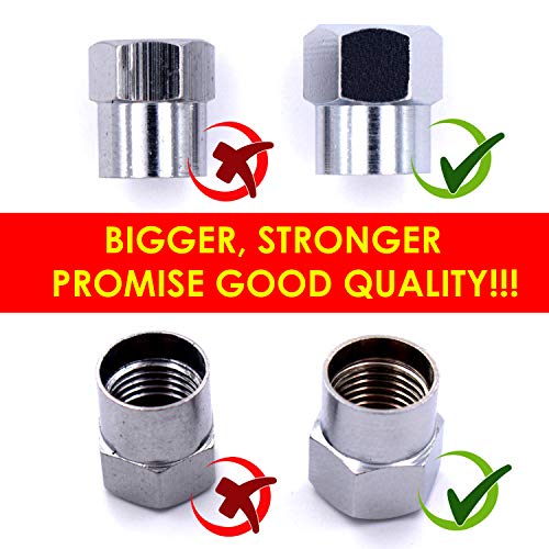 image for SAMIKIVA Brass Rubber Seal Tire Valve Stem Caps, Dust Proof Covers Uni