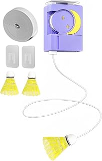 Badminton Trainer with Bounce | Rechargeable Sports Games Adjustable Height | Self-Training Tool with Elastic Cable and Remote Control, for Gym and Home Training
