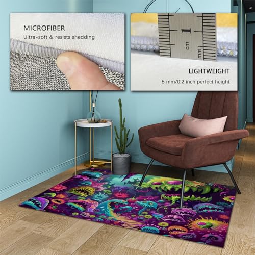 Tapis lavable multicolore 90x180cm avec envers antidérapant sécurisé
