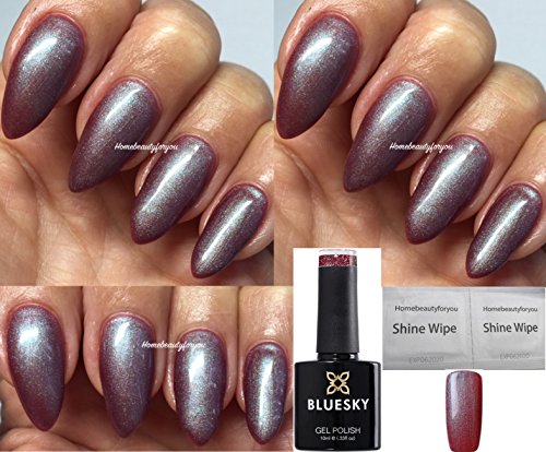 Bluesky GEL NAIL POLISH Burgundy with a lilac Shimmer/Grey Shimmer Patina Buckle Craft Culture Autumn Winter Color 80625 UV LED Soak Off 10ml (Requires Drying under UV/LED Lamp)