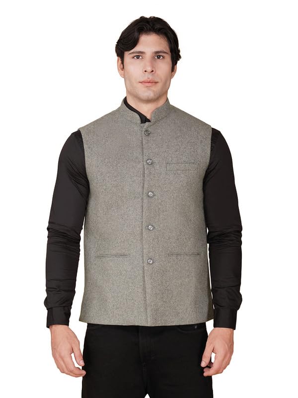 Men's Traditional Woolen Nehru Jacket Modi Waistcoat