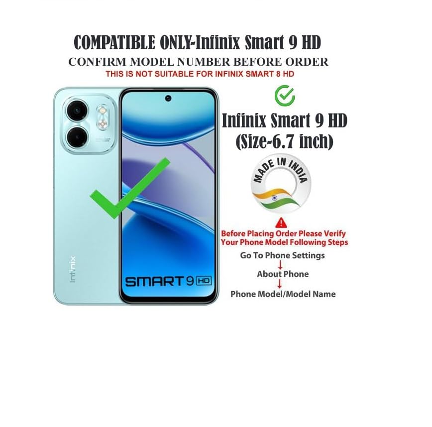 Image of Bintage Silicon Matte Rubber Hybrid Case Back Cover for Compatible Model with Infinix X6532C / Smart 9 HD - Black