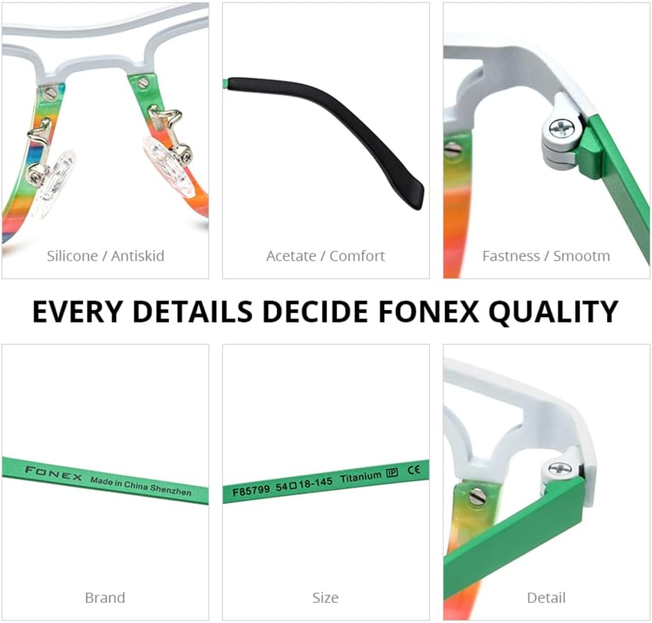 FONEX Acetate Titanium Glasses Frame Men Square Eyeglasses Women Vintage Optical Eyewear F85786