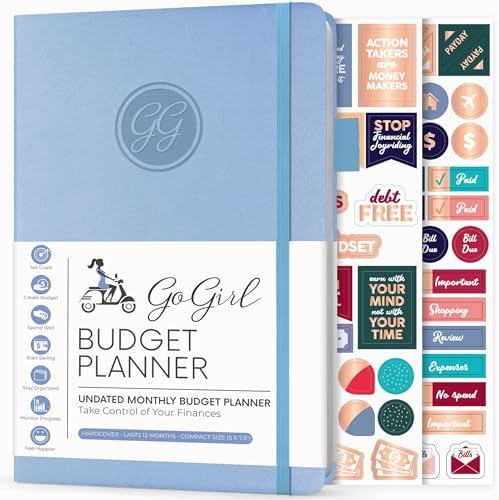 GoGirl Budget Planner  Monthly Financial Planner Organizer Budget Book. Expense Tracker Notebook Journal to Control Your Money. Undated  Start Any Time, A5 Size, Lasts 1 Year  Grey