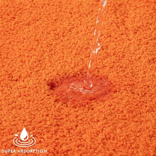 MIULEE Orange Bathroom Runner Rugs, Soft Absorbent Microfiber Long Bath Rugs Non Slip Quick Dry Fluffy Bath Mats for Bathroom Floor, Machine Washable, 24x70 Inch by MIULEE - Image 3