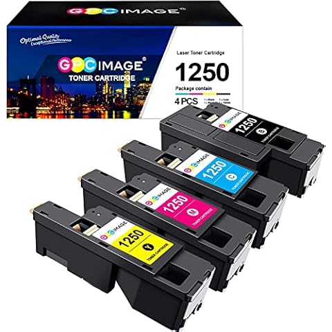 GPC Image Compatible Toner Cartridges Replacement for Dell 1250 1250c 1350cnw 1355cn 1355cnw C1760 C1760nw C1765 C1765nf C1765nfw (Black Cyan Magenta Yellow,4-Pack) Cover