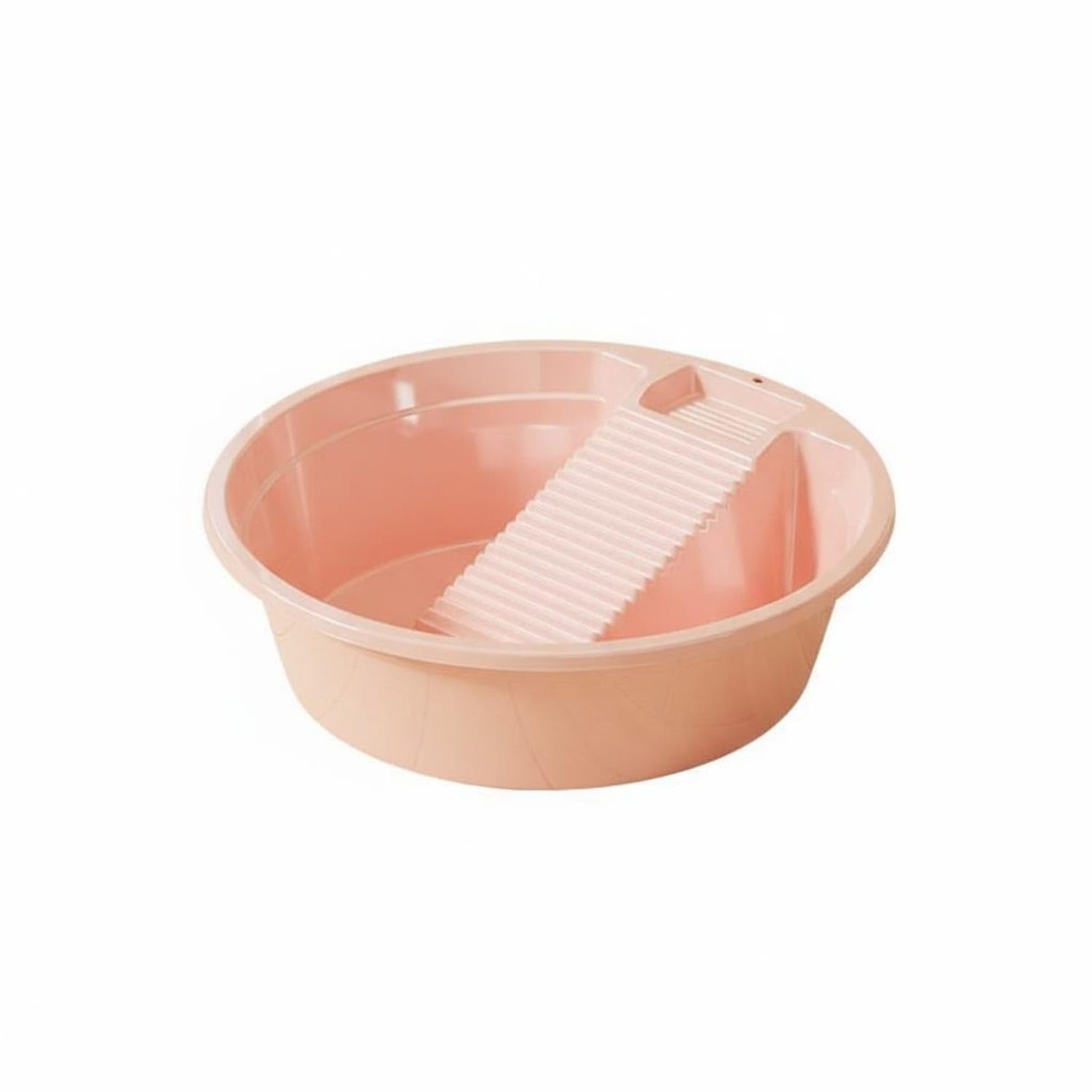 Multi-Purpose Wash Basin with Washboard Heavy Duty Hand Wash Tub with Scrub Board Long-Lasting Construction ABS Laundry Tub Large Capacity for Dorm Room, Camping, Pink, M-image-17