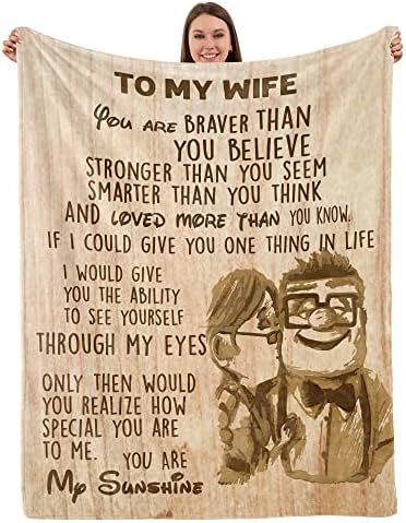 TURMTF Gifts for Wife, Wife Birthday Gift Ideas Wedding Anniversary Mother Day Christmas Romantic Gifts for Her for Wife from Husband, Wife Blanket 55"x70"