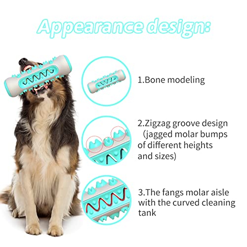 BEE&FLOWER Dog Chew Toys Indestructible, Dog Teething Toys for Puppies, Dog Treat Toys for Boredom, Dog Toothbrush Interactive Toys for Dogs, Chewing Bones for Medium/Small Dogs Blue - Image 4