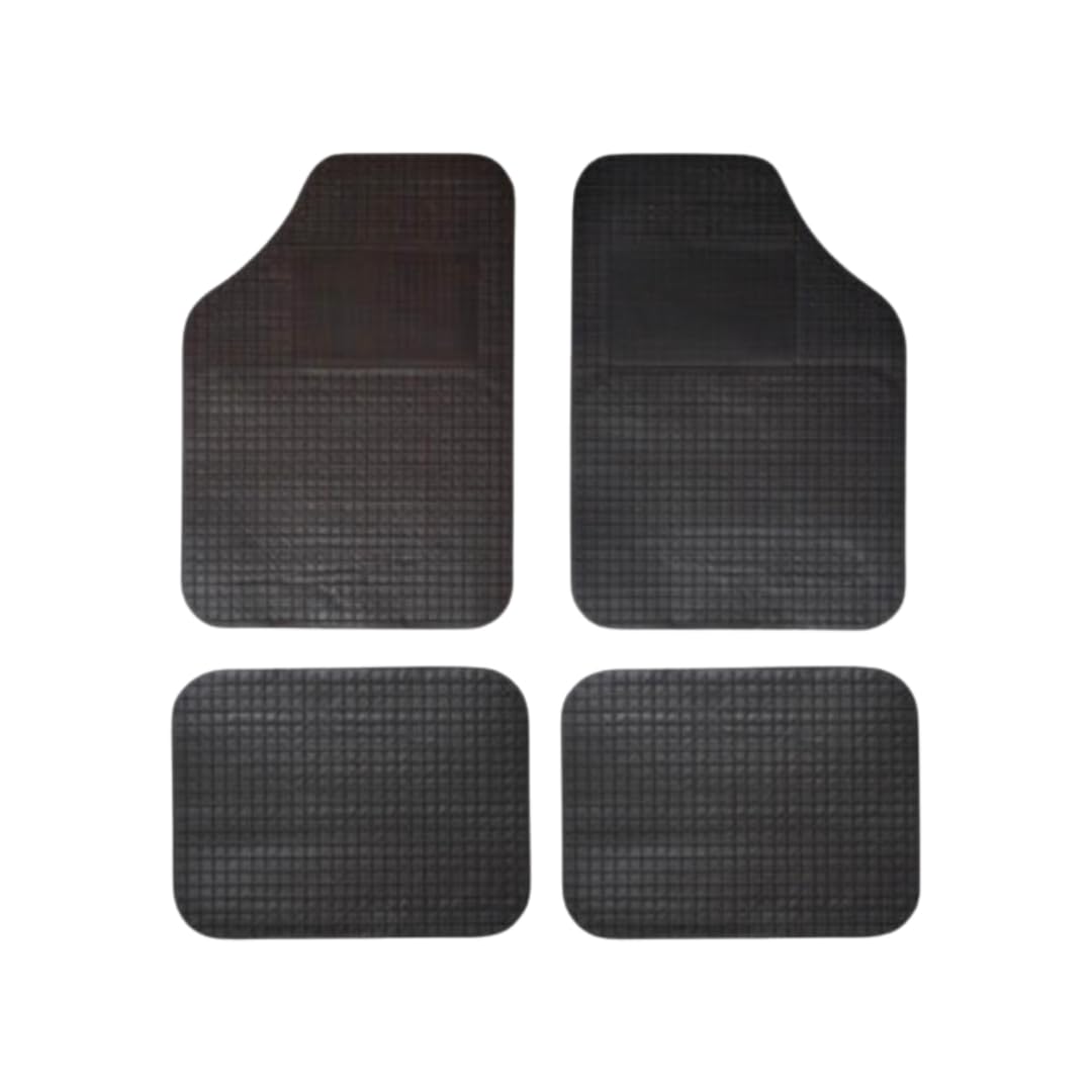 Tappetini Auto Universali 4 Pezzi Fantasia Nido D'ape – PVC Impermeabile, Antiscivolo, Ritagliabili