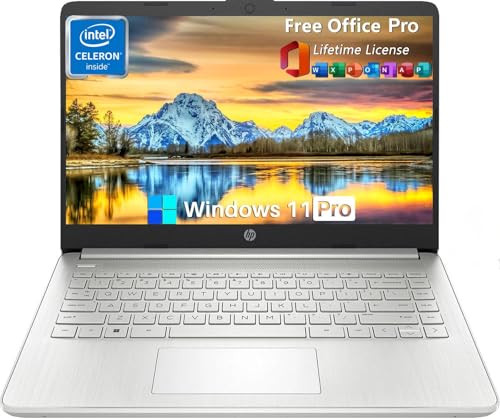 Image of HP Laptops 16GB RAM for Students Business, 14 inch HD Screen, Intel Dual-Core N4120, 416GB Storage(128GB eMMC + 256GB MSD + 32GB USB C Flash Drive), Windows 11 Pro & Office Pro Lifetime License