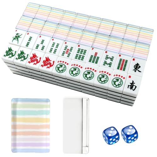 Set de fichas American Mahjong acrílico con bolsa y dados miniatura 1