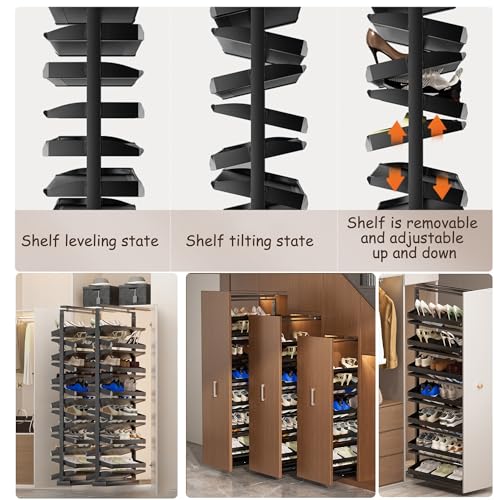 Étagère à chaussures réglable et meuble de rangement vertical 11 niveaux