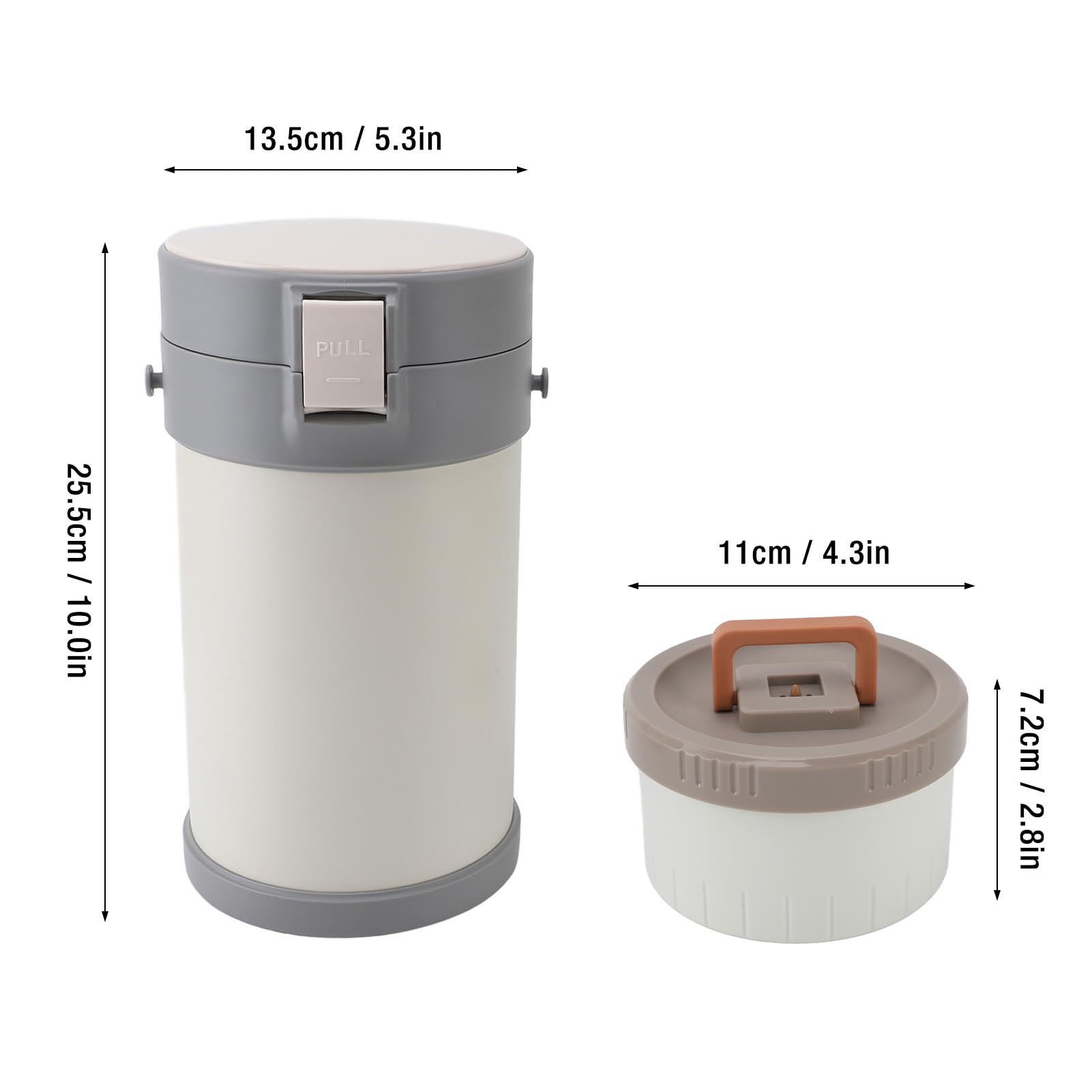 Tissting Termo para Comida 2.3L 3 Niveles, Acero Inoxidable 304 Apto para Microondas con Correa para Hombro, para Escuela Oficina (White)