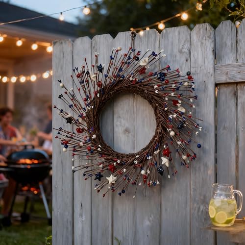 HipTree 16 Inch Patriotic Wreath for Front Door...