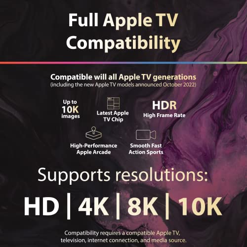 Totalmount Cinema Grade – Gold-Plated Hdmi Cable For Apple Tv – Hd, 4K, 8K, And 10K – Full Apple Tv Compatibility (6 Feet) #TOP2