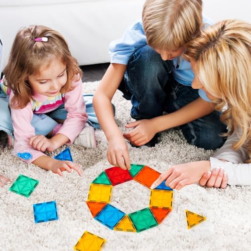 Image of Storio Magnetic Tiles Building Blocks for Kids 3 4 5 6 7 8 Years,Educational Learning Toys for 2 3 4 5 Year,Magnetic Toys for Kids,Learning Educational Brain Toys - 16 Pcs