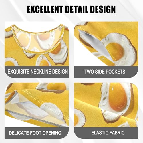 Egg Yellow Kids Pjs Set Boys Girls Summer Short-Sleeve Sleepwear Pajamas 2PCS4