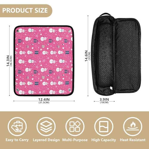 Bolsa de viaje resistente al calor con colchoneta para planchas y rizadores de cabello, organizador portátil miniatura 4