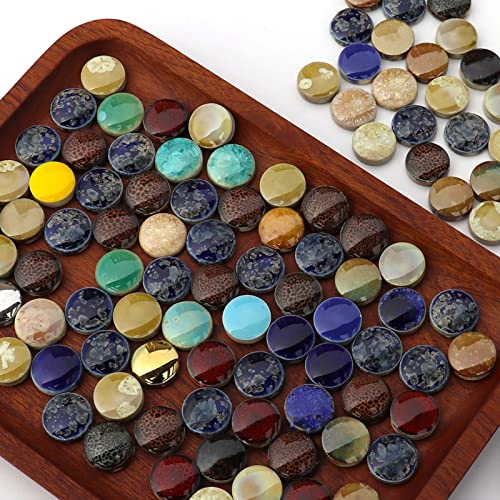 Litmind 1.1Lb Round Ceramic Mosaic Tiles For Crafts, Assorted Colors And Patterns Porcelain Tiles, Ideal For Crafts, Mosaic Art Projects & Home Decor #TOP3