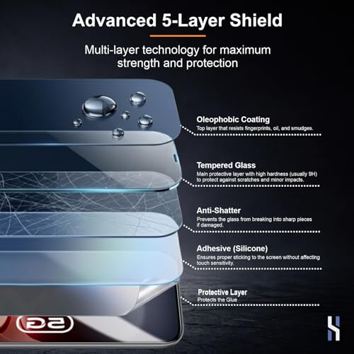 Image of Tempered Glass for IQOO 15 Military Grade 9H Screen Guard, Anti-Scratch, Shatterproof, Edge-to-Edge Full Coverage - Black Border