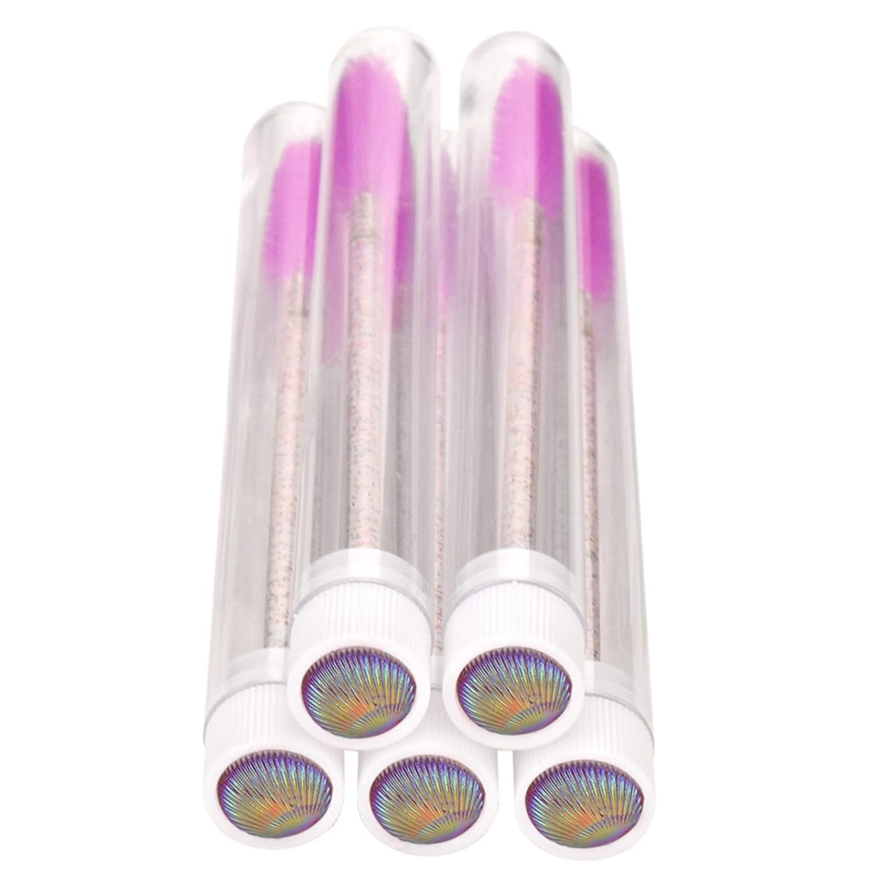 SOESFOUFU 5pcs Disposable Mascara Brush Lash Eyelash Applicator Plastic Makeup Tools Comfortable Handle Great for Beginners