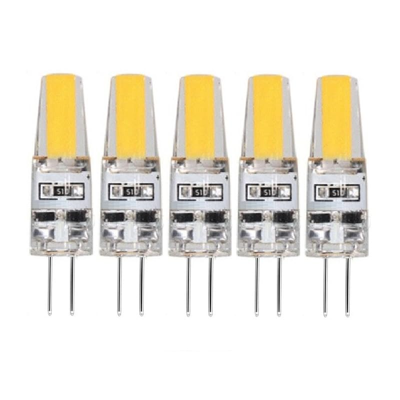 WYLIELAMSH 5 Uds Bombilla LED G4 Regulable Bombilla Pequeña De Silicona 3W COB1505 Lámpara De Foco 12V 24V,Blanco Cálido,1505 3W CC12V