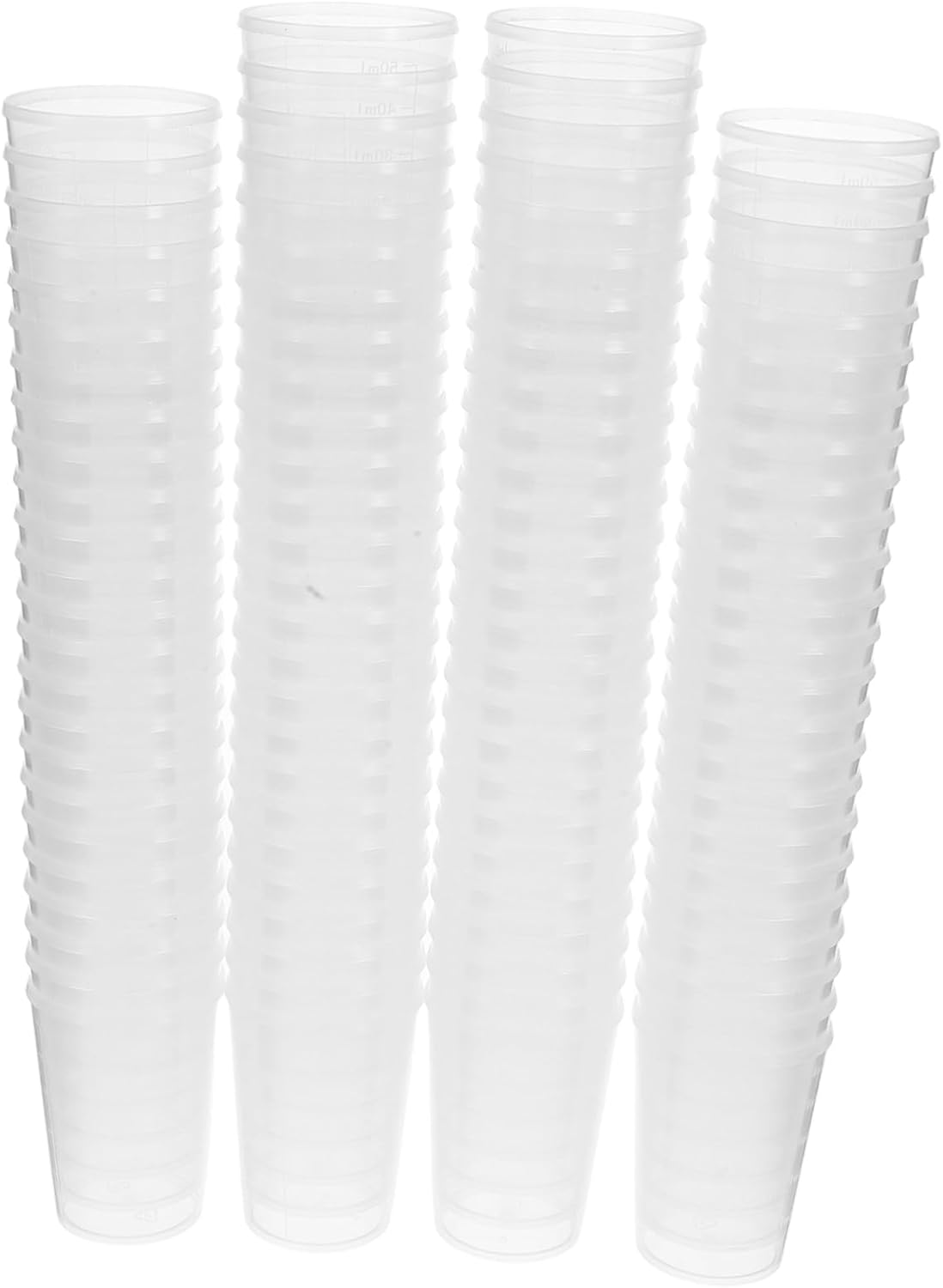 Garneck 100Pcs Disposable Transparent Plastic Measuring Cups with Graduated Scale for Kitchen and Laboratory Use Liquid and Solid Ingredient Measurement Tools