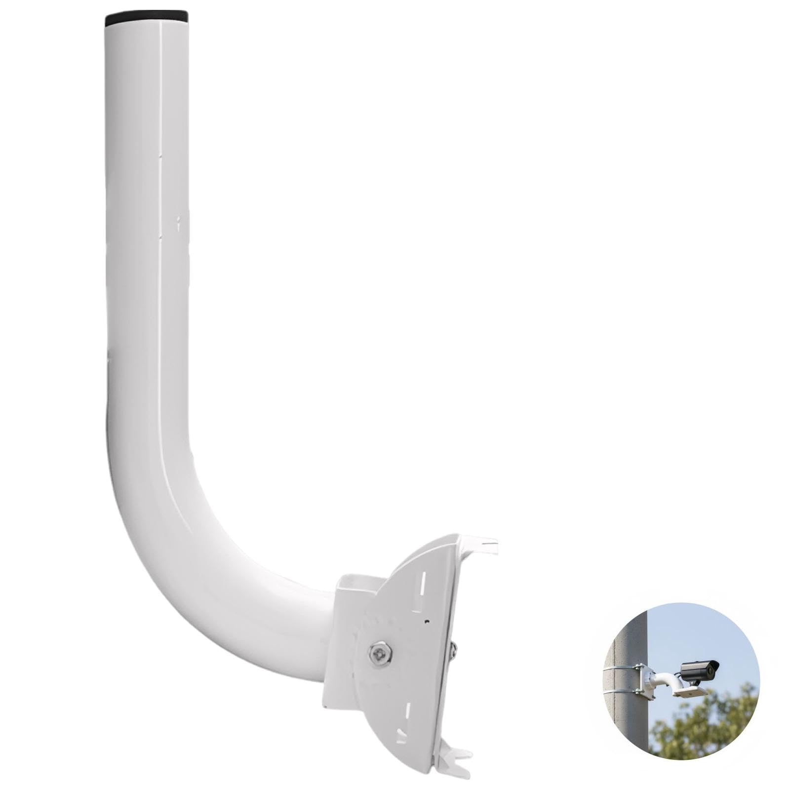 Lot de 4 supports de pont sans fil, fixation sur poteau en fer avec angle réglable, 290 x 140 x 85 mm, support extérieur pour point d'accès, pour caméra de sécurité, blanc
