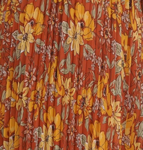 Image of NUEVOSDAMAS Floral Printed Pleated Navy /Multi Skirt