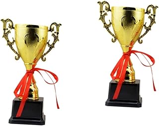 INOOMP 2 pcs Basketball Stuff Football Stuff Soccer Stuff Honor Trophy Gold Trophy Cups Soccer Things Party Trophy Award Ceremony Trophy Golden Trophy Large Supplies Big Trophy Child