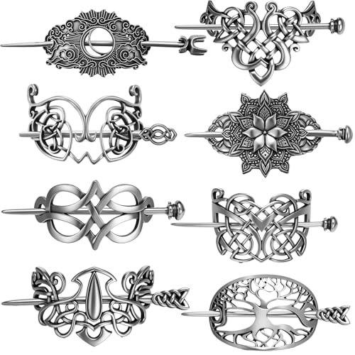 Syhood 8 Pcs Viking Celtic Hair Clips for Women, Gothic