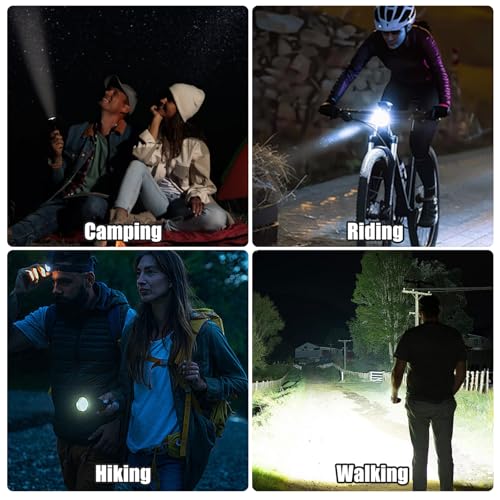 Image of Zoomable LED Flashlights 5 Modes Bright Tactical Torch High Lumens 2Pack