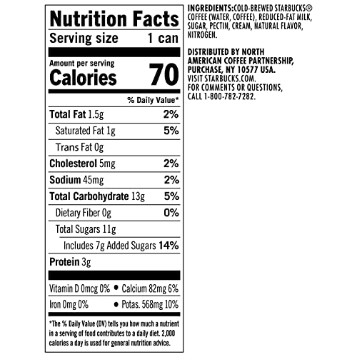 Starbucks - Rtd Coffee Nitro Cold Brew, Splash Of Sweet Cream, 9.6Oz 8Pk, Brown #TOP6