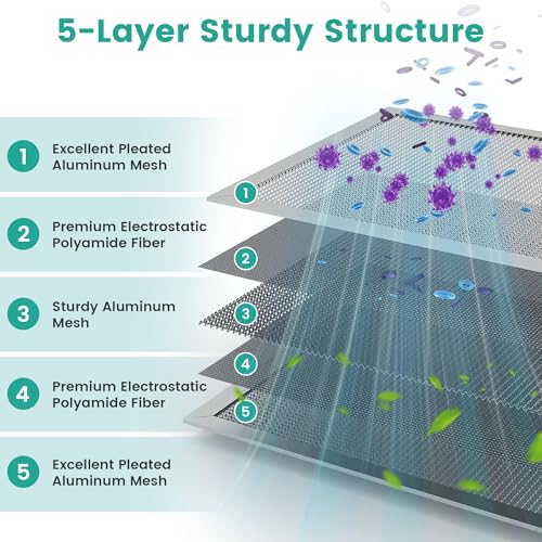 20x20x1 HVAC Furnace Air Filter, Washable Electrostatic Furnace Filter, MERV 8, Lasts a Lifetime, Breathe Fresher, Home And Office (Actual Size:19.75x19.75x0.82)