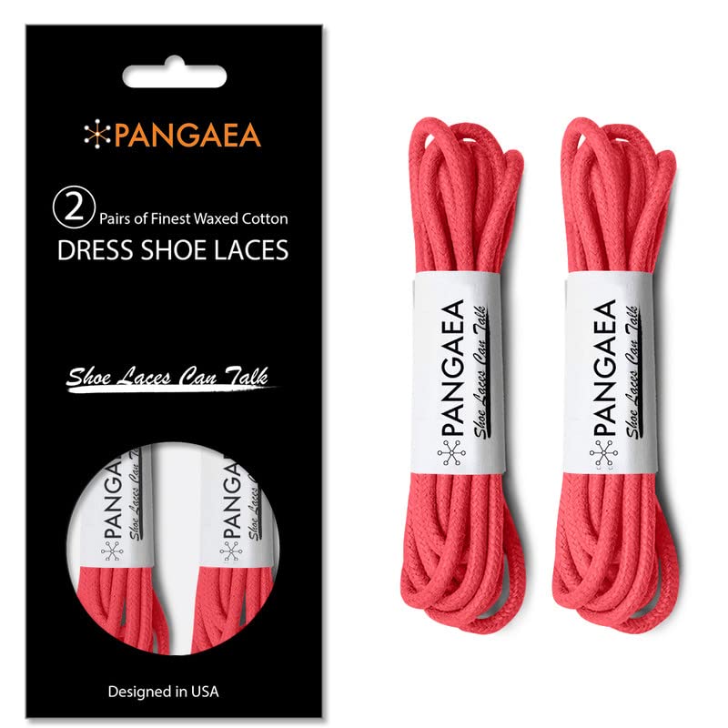 Image of [4 Laces] 2-Pair Pack Waxed Round Oxford Shoe Laces for Dress Shoes Chukka 3 /32Inch Thin