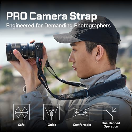 Image of VSGO Black Snipe Pro Camera Shoulder Strap -- DSLR Camera Strap & Quick-Release Camera Harness, Adjustable & Comfortable, Fits DSLR & Mirrorless