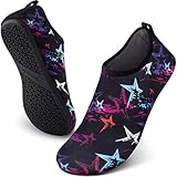 SEEKWAY Water Shoes Women Men Adult Quick-Dry Aqua Socks Barefoot Non Slip for Beach Swim River Pool Lake surf SK001(U) Five-Pointed Star Size 8-9 W/7-8 M