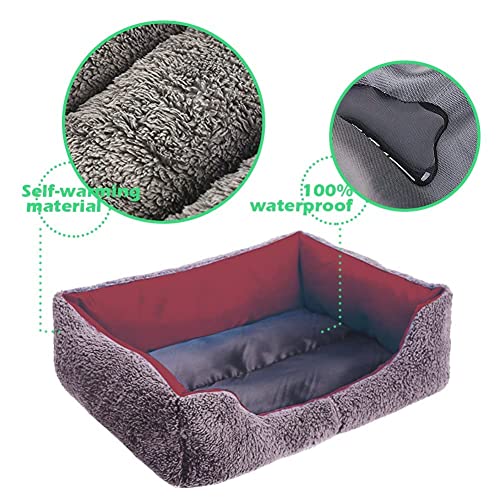 powerking Hundebett, wasserdichtes Haustier Mat Pad und Schlafkissen für Kitty Katze und kleine Hündchen, weich und waschbar （rot）