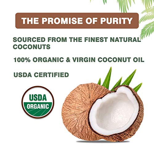 Parachute Coconut Oil 18.8 Fl.oz. (555Ml) + 100% Organic Virgin Coconut Oil 16 Fl.oz. (473Ml) Glass Jar #TOP3