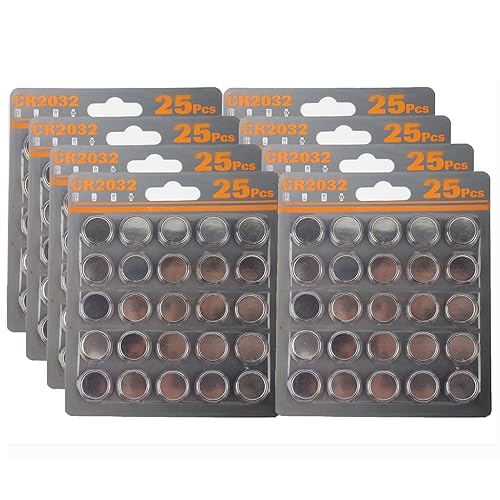 200 pilas CR2032 de litio 3V para reloj y llavero miniatura 1
