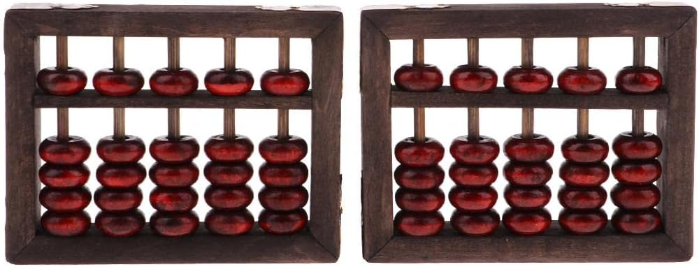 2Pcs Vintage Wooden Abacus Arithmetic Calculation Tool 5