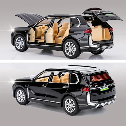 Image of 1:32 Scale BMW X7 Toy Car | Metal Pullback Diecast Car for Kids with Openable Doors, Sound, Light Effects Toy for Car Enthusiasts (Color As Per Available)