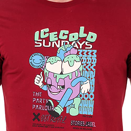 Image of Stories.Label Cotton Printed T-Shirts for Men in Regular Fit and Round Neck